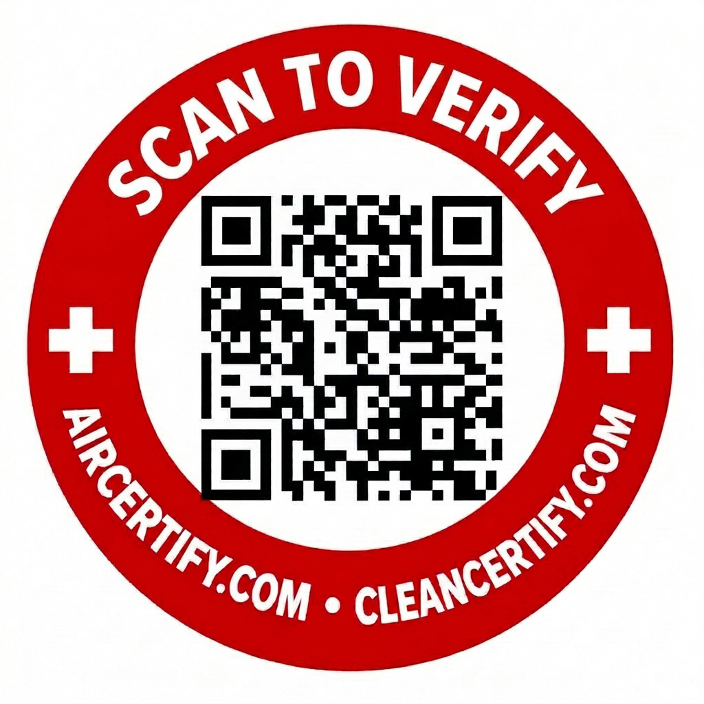 AirCertify certified report seal with QR code